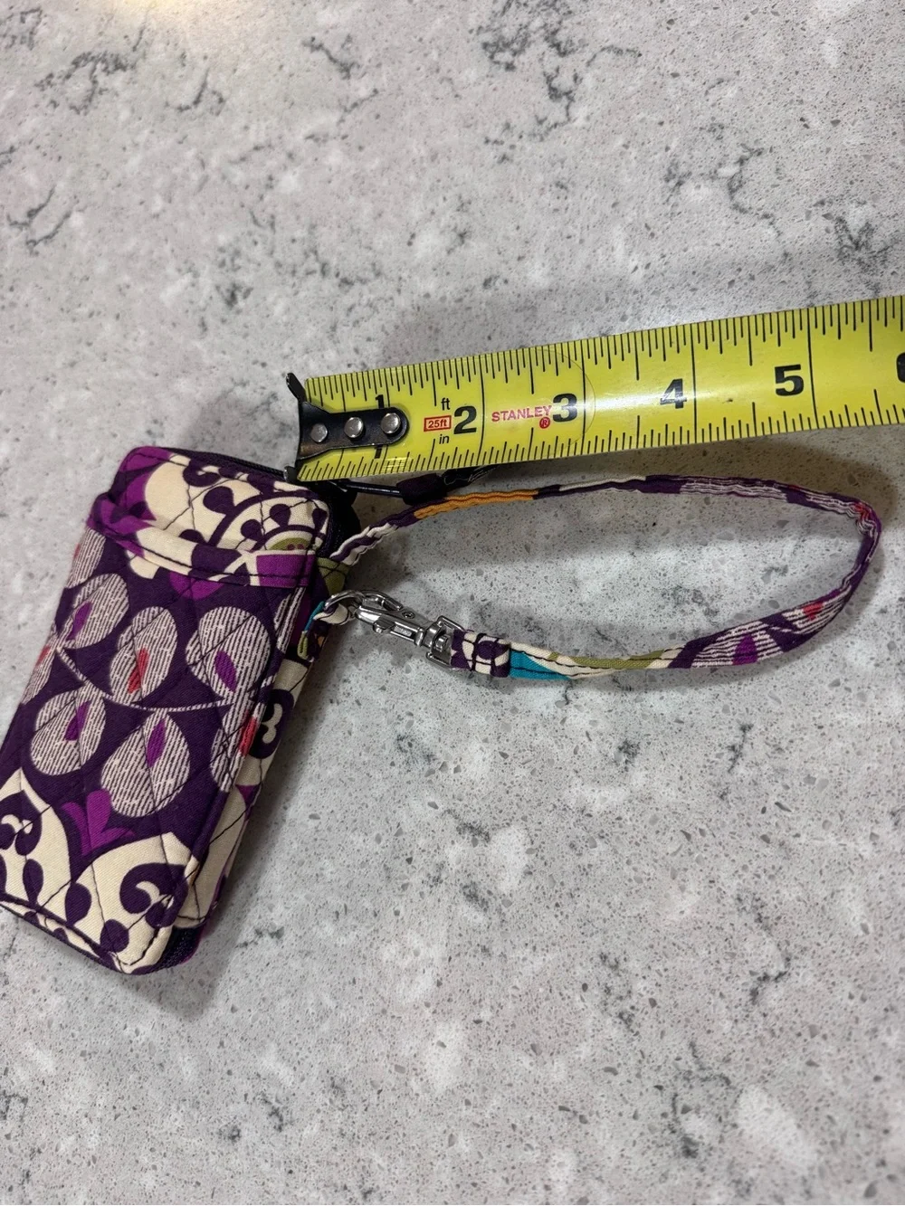 Vera Bradley Multicolor Quilted Wristlet Wallet in Purple and Teal